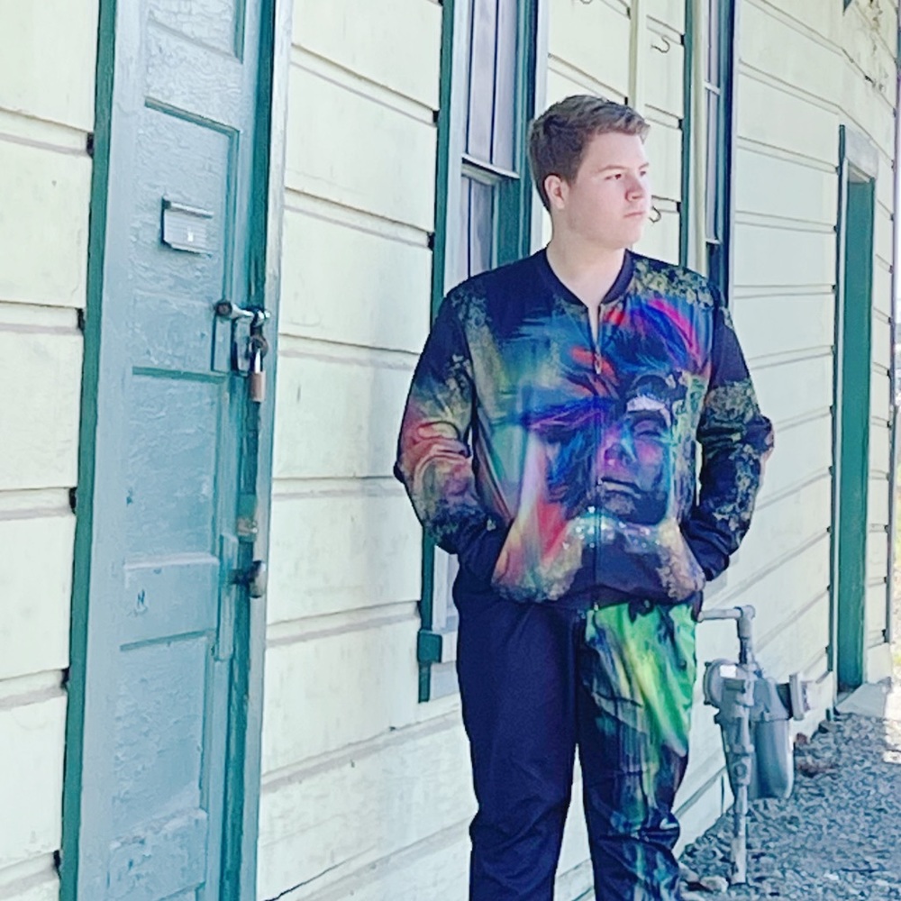 3D set sweatshirt  and pants Futuristic and pulled up pants size XLarge